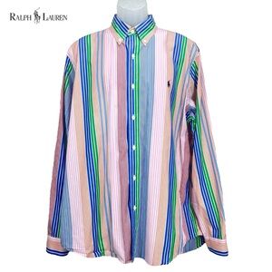 Ralph Lauren Men’s XL Multicolor Striped Classic Fit‎ Stretch Button Down Shirt